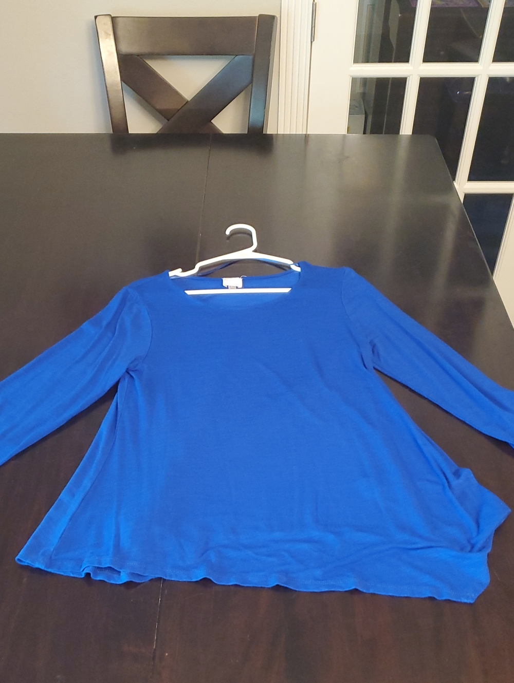 Women’s Blue Long-Sleeve Swing Top
